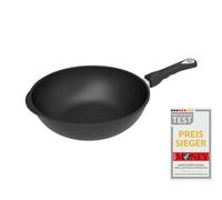 AMT Gastroguss AMZN-1032S-Z20B Cast Aluminium Wok with Removable Handle Diameter 32 cm Height 10 cm