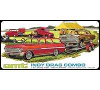 AMT Skill 2 Model Kit Drag Combo II Wagon and Funny Car with Trailer 3 in 1 Set 1/25 Scale Model AMT1520