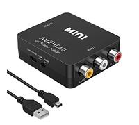 Amtake RCA to HDMI 1080P AV Converter - Composite CVBS AV to HDMI Video Audio Adapter for PS2 Wii Xbox SNES N64 VHS VCR Camera DVD, Supporting PAL/NTSC with USB Power Cable