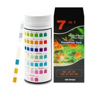 AMTAST 7 in 1 Aquarium Test Strips 100Pcs Fish Tank Aquariums Water Test Kit Fast & Accurate Water Testing for pH, Nitrate, Nitrite, Hardness & More Aquarium Test Strips for Fish Tank (Model DF012)