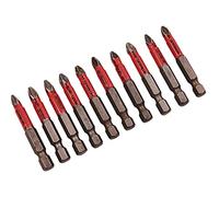 Amtech - 10pc 50mm PZ2 Non-Slip Bit Set, S2 Steel with Serrated Tips, for Controlled Screwdriving in DIY & Light Trade Tasks