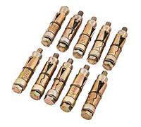 Am-Tech Expansion Bolts S5910 10 Piece M6 x 50mm Zinc-Passivated Shield Anchors for Concrete