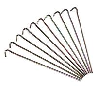 Amtech 10pc Metal Garden Pegs, galvanised Steel for Rust Resistance, Sharp Points for Firm Hold, Secure Netting, Fabric and cloches, Also for Camping tie-Downs