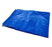 Amtech 12' x 18' Tarpaulin, Blue, Heavy-Duty Woven Polypropylene with Grommets, Waterproof & Mildew-Resistant, for Site and Garden Cover.