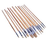 Am-Tech Artist Paint Brush Set S4145 12-piece Flat Tip XL Pro Quality