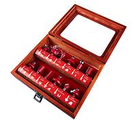 Amtech - 12pc Router bit Set, resharpenable Tungsten Carbide Tips, Popular Profiles, 1/4" (6.35mm) Shanks, case Included