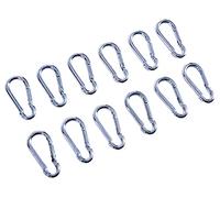 Amtech 12pc Snap Hook Set, Zinc Plated Forged Steel with Spring Closure, for Fast and Reliable Gear Attachment Tasks.
