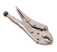 Amtech 130 mm (5 in) Locking Grip Pliers, Curved Serrated Jaws, Nickel Plated, Quick Release, for Secure Hold and Assembly