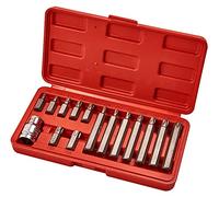Amtech 15pc Torx Bit & Socket Set, Long & Short Chrome Vanadium Steel Bits with 1/2" Drive Socket & Compact Case for Automotive, Machinery & DIY Repairs