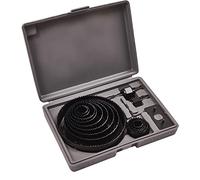 Amtech 16pc Hole Saw Kit, 19 127 mm Hardened Carbon Steel with Mandrel, Driver Plate and Hex Wrench, Blow-Moulded Case