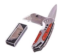Amtech - 2-in-1 Craft Knife and Folding Utility Knife, Durable and Rust-Proof Stainless Steel, Comfortable Handle for Reduced Hand Fatigue, Lightweight and Portable (Includes 5 SK5 Blades)