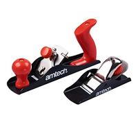 Amtech - 2 Piece Wood Plane Set, Includes 160mm Block and 230mm Smoothing Planes, Ideal for Shaping and Finishing Wood Surfaces