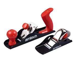 Amtech - 2 Piece Wood Plane Set, Includes 160mm Block and 230mm Smoothing Planes, Ideal for Shaping and Finishing Wood Surfaces