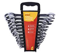 Amtech 22 pc Combination Metric & Imperial Spanner Set, Drop Forged Chrome Vanadium Steel with Mirror Finish & Storage Rack for DIY & Trade Use
