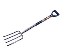 Amtech 24" Border Fork, Stainless Steel Head, Polypropylene D-Handle, Agile Turning and Aeration in Tight Spaces, Rust-Resistant and Easy-Clean, 600mm (24")