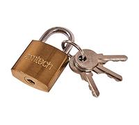 Am-Tech Padlock XXSEL25 25 mm, Brass-plated body, 4 mm hardened steel shackle, 3 keys