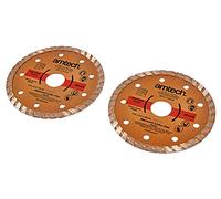 Amtech - 2pc 115mm Diamond Turbo Cutting Discs Set, Fast Dry Cutting for Brick, Tile, Masonry and Stone, Ideal for Professional and DIY Use