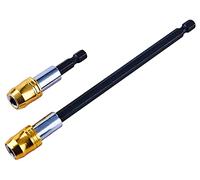 Amtech - 2pc Quick-Release Bit Holder Set, Magnetic 1/4" hex, one-Hand bit Changes, Reach Tight Spaces in cabinetry & Fittings, Includes 60mm & 150mm