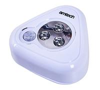 Amtech 3 LED Motion Sensor Light, Adhesive Mount with 3.5m Detection Range, Ideal for Cupboards, Hallways and Sheds