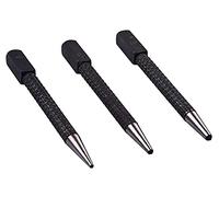 Amtech 3 pc Centre Punch Set with Knurled Grip & Square Head, Heat-Treated Carbon Steel for Precise Metal & Wood Work