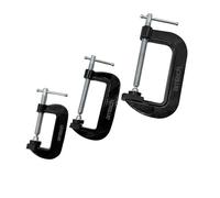 Amtech - 3 Piece G-Clamp Set, 2in 3in 4in Clamps with Soft Pads, T-Handle Adjustment for Woodworking, Assembly, Repair & DIY Tasks