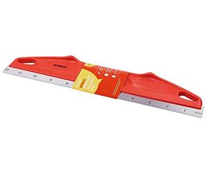 Amtech - 30cm Decorators Edge, steel rule with metric & imperial markings, lightweight handle for straight cuts & trimming on wallcoverings, 300mm (12")