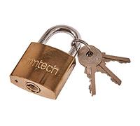 Amtech 38 mm Padlock, Brass-Plated Body with 5 mm Hardened Steel Shackle, Compact Security Solution for Gates, Sheds, Lockers and Luggage (3 Keys)