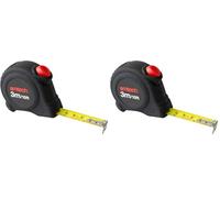 Amtech 3m Self Locking Measuring Tape, 16mm Blade with Belt Clip and Quick Return, Ideal for Compact Measuring Jobs in DIY and Trade Settings. (Pack of 2)