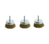 Amtech 3Pc Rotary 4" Wire Wheel Or 3" Cup Brush Set For Drill For Paint, Rust Removal