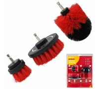 Amtech 3Pc Scrubbing Brush Set Electric Power Drill Cleaning Attachment Brushes