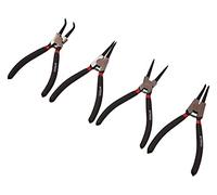 Amtech 4 Piece 7" Pro Circlip Plier Set, Drop Forged Steel with Spring-Loaded Action & Non-Slip Grips, Internal & External, Straight & Bent for Automotive & DIY Use