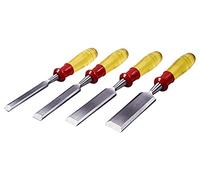 Am-Tech Chisel Set E0620 – 4pc Deluxe, Carbon Steel Woodworking with Anti-Slip Grip