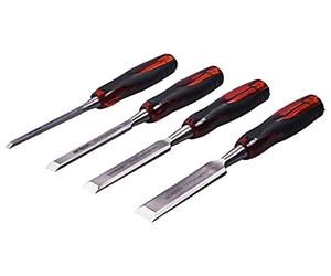 Amtech - 4 Piece Go Thru Wood Chisel Set, Robust Steel Body, Ergonomic Grip, DIY & Trade Use (6 mm)