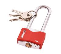 Am-Tech Padlock 40mm Long Shackle Rhombic Chrome Plated Iron – For Gate, Shed, Locker, Bike & Garage