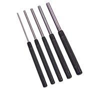 Amtech 5 pc Parallel Pin Punch Set (200 mm) with Knurled Grips, Heat-Treated Carbon Steel for Metal & Wood Assembly