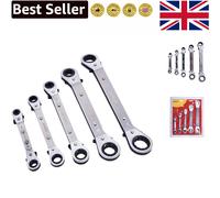Amtech 5-Piece Offset Ring Ratchet Spanner Set - Polished Finish & Reliable