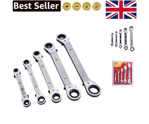 Amtech 5-Piece Offset Ring Ratchet Spanner Set - Polished Finish & Reliable