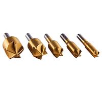 Amtech F0840 5 Piece Titanium-Coated Countersink bit Set