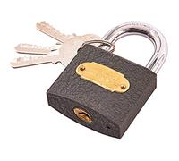 Amtech 50mm Iron Padlock, Heavy-Duty Body with 8mm Hardened Shackle and 3 Keys, for Securing Gates, Cabinets and Storage Units.