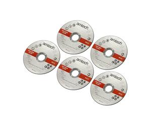 Amtech - 5pc 115mm Type 41 Metal Cutting Discs Set, Thin Profile for Fast and Precise Cutting, Ideal for Steel, Sheet Metal and Automotive Repairs