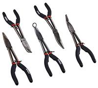 Am-Tech Plier Set 11in 5pc Long Reach – Spring-Loaded, Non-Slip Handles