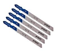 Amtech 5pc Aluminium Jigsaw Blade Set (AMT127D), HSS T-Shank 100mm Blades with 8 TPI for Smooth Cuts in Aluminium Sheets 3 15mm, Pipes and Profiles up to 30mm.