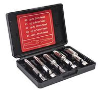 Amtech 5pc Cross Head Screw Remover Set, Hardened 40CR Steel with Quick-Change Shank, Ideal for Extracting Phillips and Pozi Screws