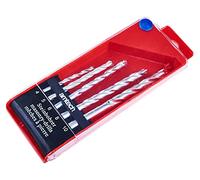 Amtech - 5pc masonry drill bit set, light-duty brick and block, fits keyed/keyless chucks, sturdy storage case, common wall plug sizes, 4/5/6/8/10mm