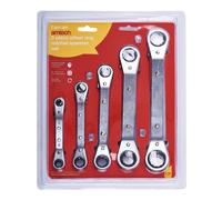 Amtech 5PC Offset Flat Ring Ratchet Spanner Set 6-21mm - Reversible Professional