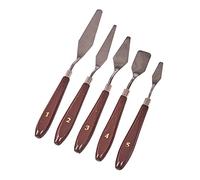 Amtech 5pc Painting Knife Set, Assorted Shapes with Wooden Handles, for Oil & Acrylic Mixing, Textures and Effects.