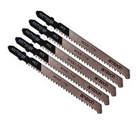 Amtech 5pc Reverse Cut Wood Jigsaw Blade Set (AMT101BR), HCS T-Shank, 100 mm, 10 TPI for Clean Top-Surface Cuts in Laminates and Sheet Wood