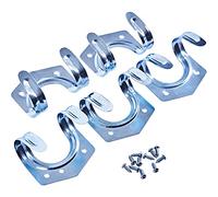 Amtech 5pc U-Hooks with Fixings, zinc-Plated for Corrosion Resistance, Strong Storage for Shovels, rakes and Brooms, Quick wall Mount for Sheds and garages