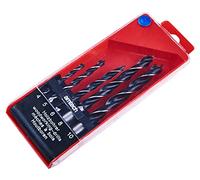Amtech - 5pc wood drill bit set, brad-point carbon steel for accurate starts, fits most 3-jaw chucks, everyday DIY and furniture jobs, 4/5/6/8/10mm