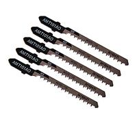 Amtech 5pc Wood Jigsaw Blade Set (AMT101AO), HCS T-Shank, 76 mm, 20 TPI for Fine, Curved Cuts in Softwood, Plywood and Laminates
